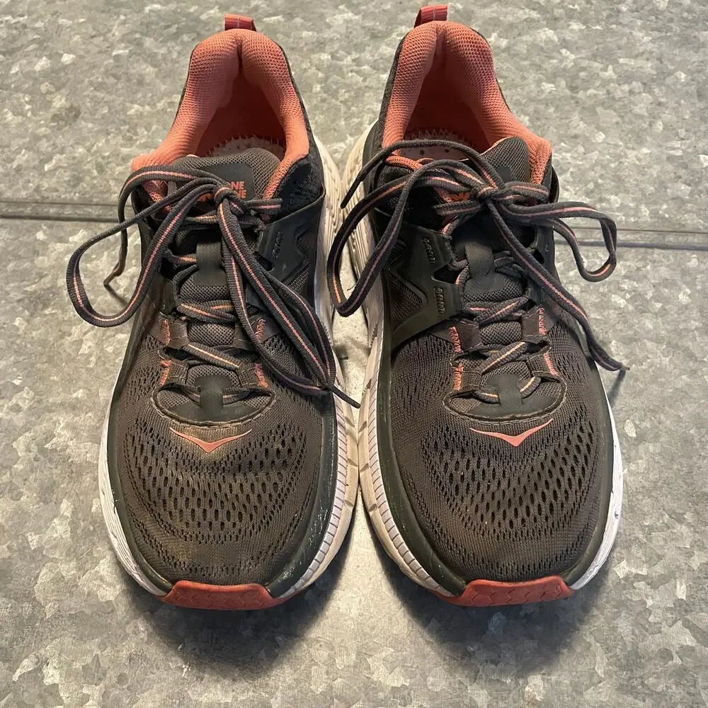 Hoka One One Gaviota 2 Running Shoes Womens 8 Gray Pink Sneakers Active Athletic